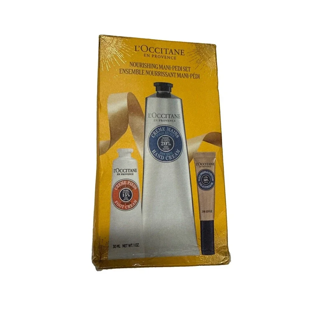 L’Occitane Nourishing Mani-Pedi Set FULL SIZE Hand•Foot Cream•Cuticle Oil